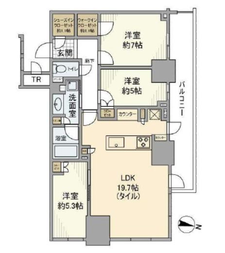 パークコート文京小石川ザ・タワー 12階 間取り図