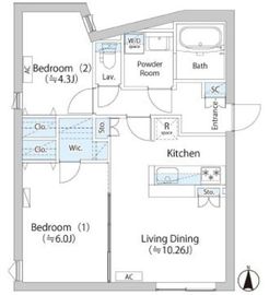 LAPIS武蔵小山 401 間取り図