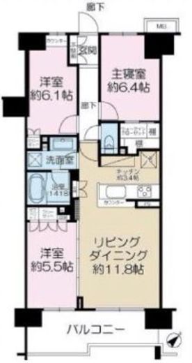 サンクタス西葛西 2階 間取り図