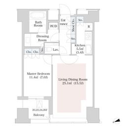 ラ・トゥール新宿 2507 間取り図