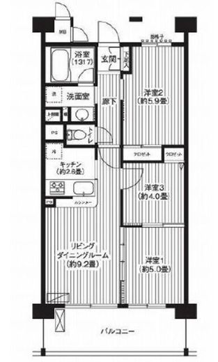 ピエス綱島 311 間取り図