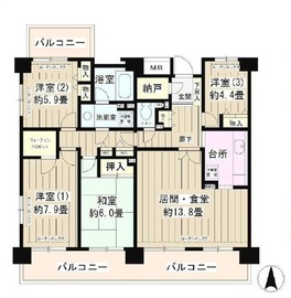 フレスコ川崎 808 間取り図