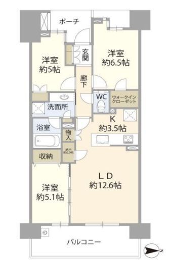 プラウドシティ加賀学園通り 9階 間取り図