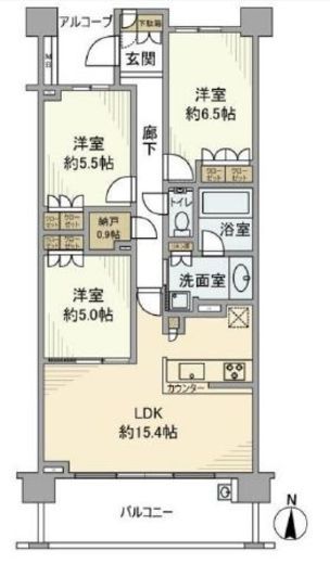 パークシティ国分寺 8階 間取り図