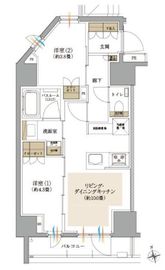 オープンレジデンシア高田馬場 2階 間取り図