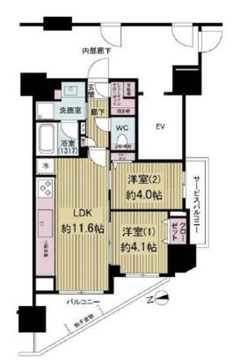イニシア北千住レジデンス 5階 間取り図