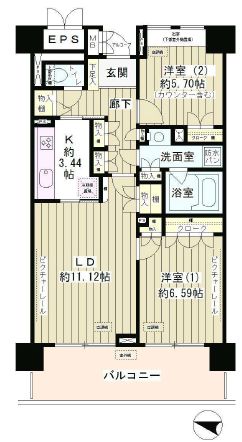 マーシュフィールド四番町 405 間取り図