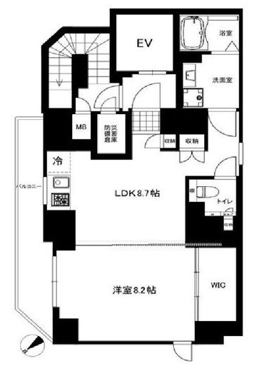 クリアルプレミア恵比寿 (CREALpremier恵比寿) 8階 間取り図