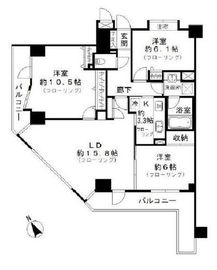 コスモ国立 5階 間取り図