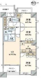 パークハウス中野ディーセント 9階 間取り図