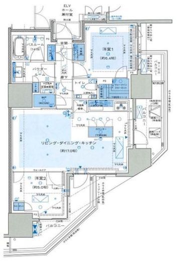 プレミスト白金 14階 間取り図