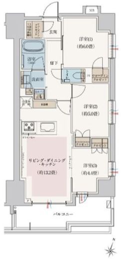 リビオ北品川リバーサイドテラス 11階 間取り図