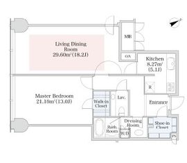 プラティーヌ西新宿 1102 間取り図