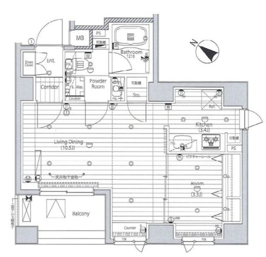メイクスアート三ノ輪Ⅱ 703 間取り図
