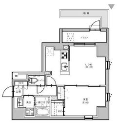 S-RESIDENCE浅草Fiore (エスレジデンス浅草フィオーレ) 101 間取り図