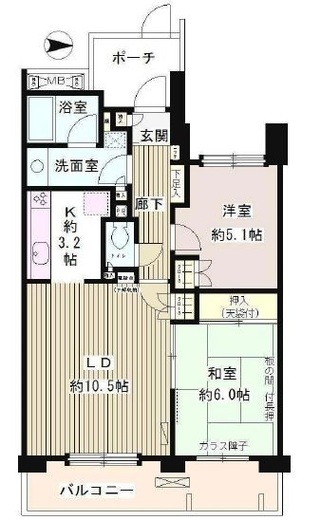 大森パークホームズベイサイドコート 2階 間取り図