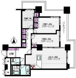 サンクォーレタワー 8階 間取り図