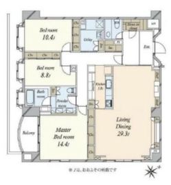 ザ・アッパーレジデンス南青山 3階 間取り図