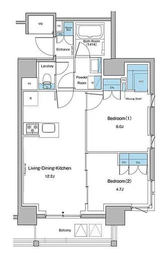 ルフォンプログレ大森山王 1202 間取り図
