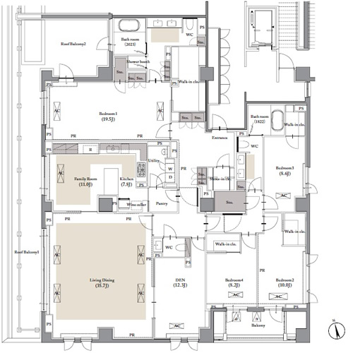 六本木プラシッド (ROPPONGI PLACID) 601 間取り図