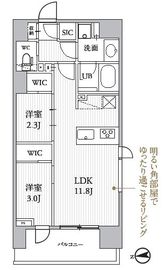 シーズンフラッツ蔵前 1403 間取り図