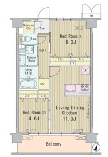 HIGASHIKOMATSUGAWA APARTMENT (東小松川アパートメント) 205 間取り図