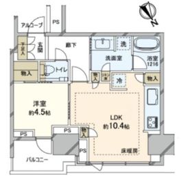 プラウドタワー芝浦 16階 間取り図