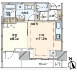 プラウドタワー芝浦 3階 間取り図