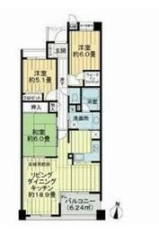 ライオンズマンション祐天寺 2階 間取り図