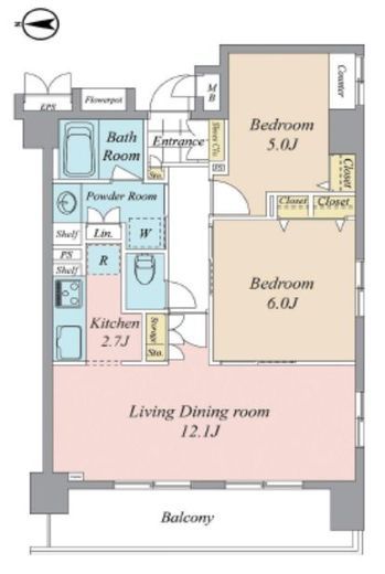 クリオ赤羽壱番館 1402 間取り図