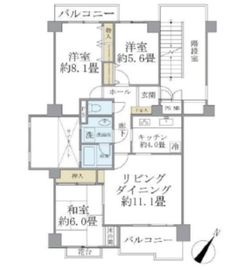 コスモアージュ西葛西 5階 間取り図