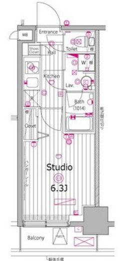 ガーラ・プレシャス渋谷六本木通り 8階 間取り図