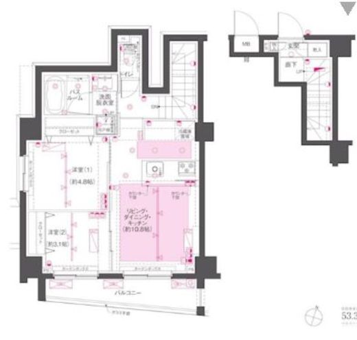 ZOOM渋谷笹塚Second 5階 間取り図
