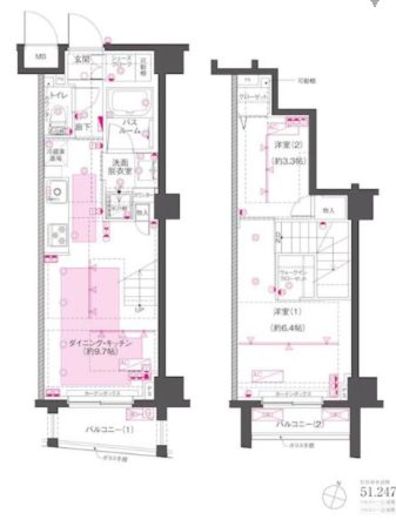 ZOOM渋谷笹塚Second 4階 間取り図