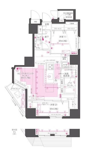 ZOOM渋谷笹塚Second 7階 間取り図