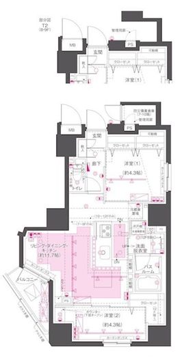 ZOOM渋谷笹塚Second 11階 間取り図