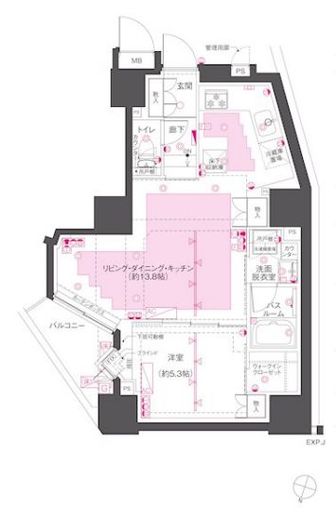 ZOOM渋谷笹塚Second 1階 間取り図