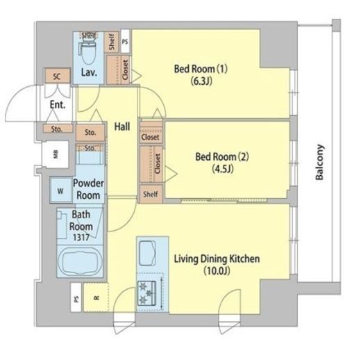 レフィールオーブ町屋駅前 1203 間取り図