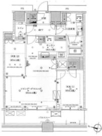 勝どきザ・タワー 33階 間取り図