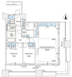 プラウドタワー東五反田 21階 間取り図