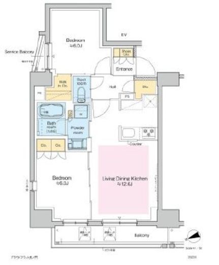 プラウドフラット虎ノ門 1502 間取り図