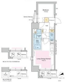 プラウドフラット虎ノ門 704 間取り図