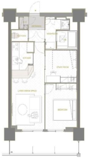 ウエリスアーバン水天宮前 1301 間取り図