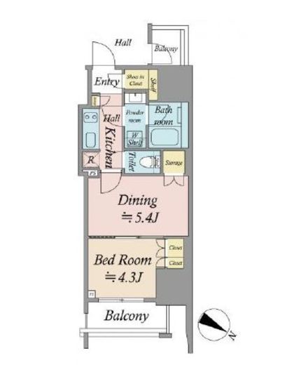シティハウス東麻布 3階 間取り図