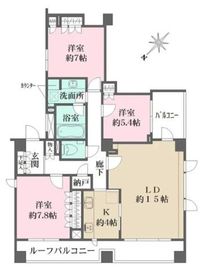 パークハウス上野毛四丁目 4階 間取り図