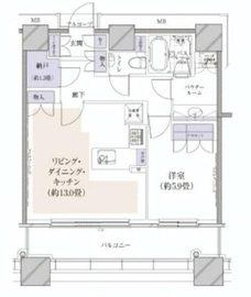 カテリーナ三田タワースイート ウエストアーク 18階 間取り図