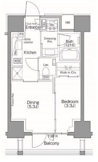 ザ・パークハビオSOHO南青山 302 間取り図