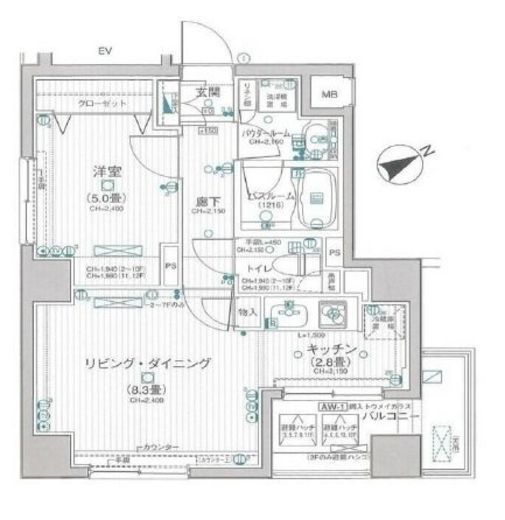 日神デュオステージ浅草橋 5階 間取り図