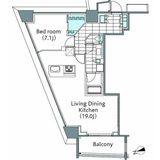 コンフォリア新宿イーストサイドタワー 1601 間取り図