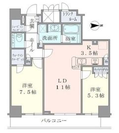 品川タワーフェイス 26階 間取り図